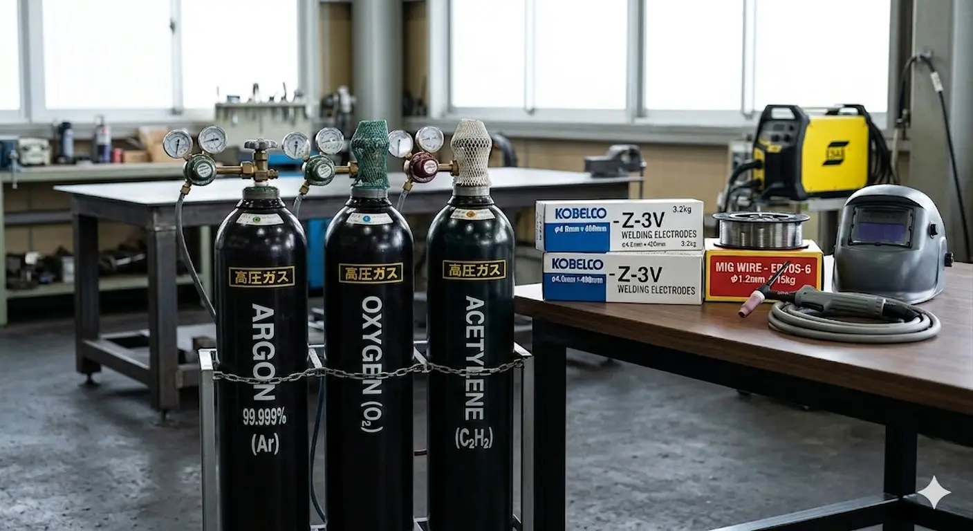 産業用ガス・溶接材料の供給・納入のイメージ